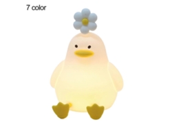 Luz nocturna con forma de patito florido, de silicona, con intensidad ajustable (Rosewell).
