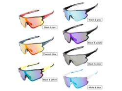 Óculos De Ciclismo Com 2 Lentes Intercambiáveis Uv400 Para Esportes Mtb Moto Rodagem Corrida Pesca Golfe