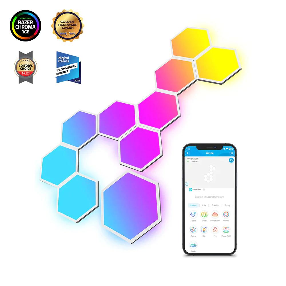 Paneles de Luz Led Govee H6061 Glide Hexa Rgb N/A