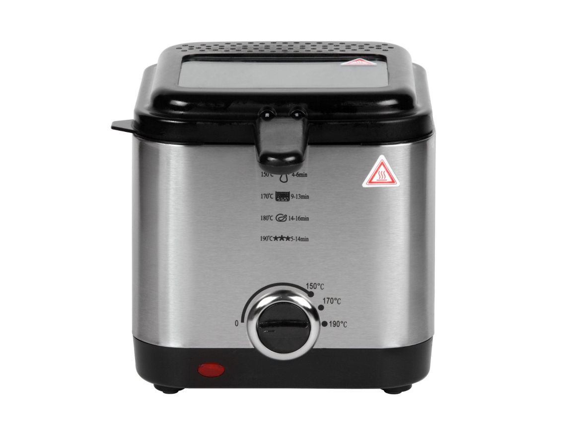 Freidora Eléctrica 1,5 Litros , Potencia 900W , Acero Inoxidable , Temperatura Ajustable 150ºC-190ºC KLACK