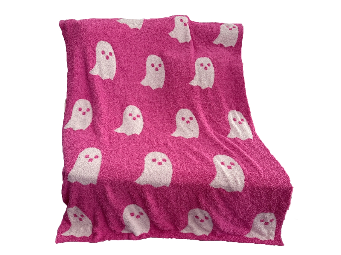Manta De Halloween Suave, Cómoda Y Transpirable Con Diseño De Fantasma Para Televisión Y Camping, Rosa, 127x152cm