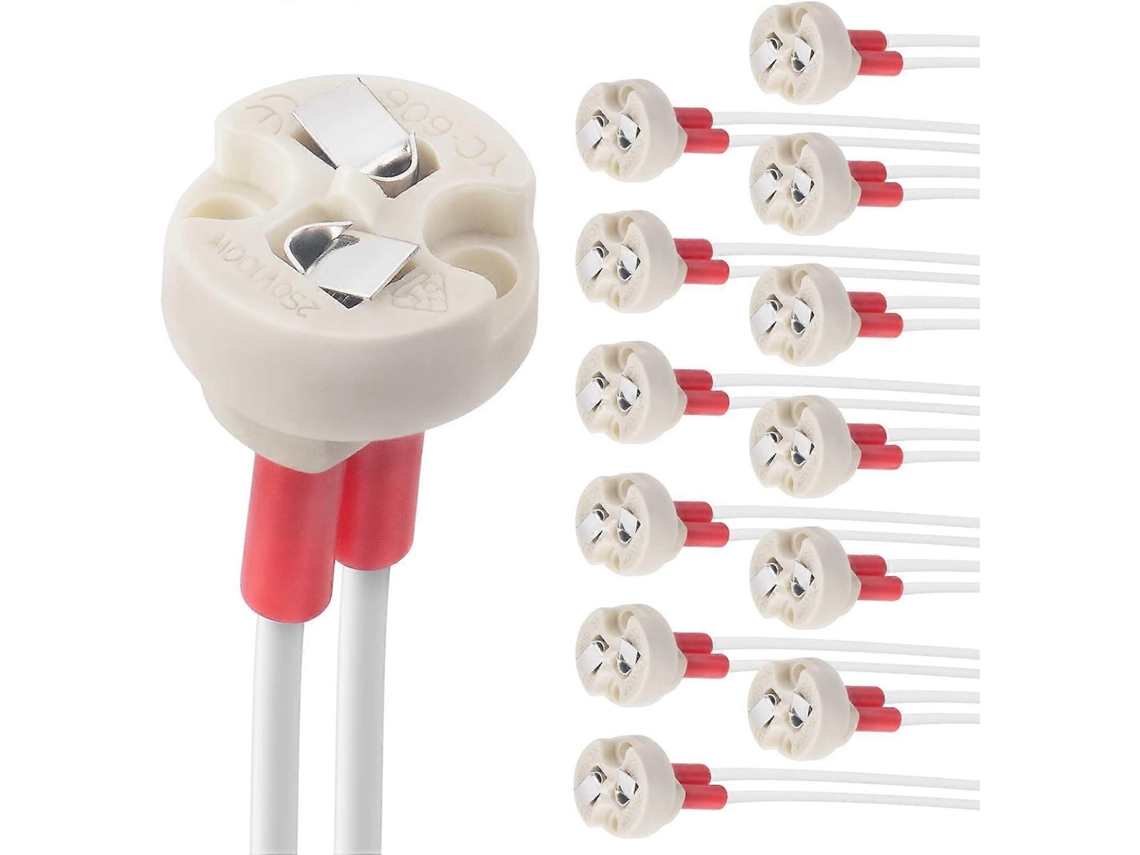 Rebe-soporte De Lámpara De Cerámica Con Base Bipin G4 G6.35 Gy6.35 Gx5.3 Gz4 Mr11 Mr16 Para Bombillas Led Halógenas (12pcs)