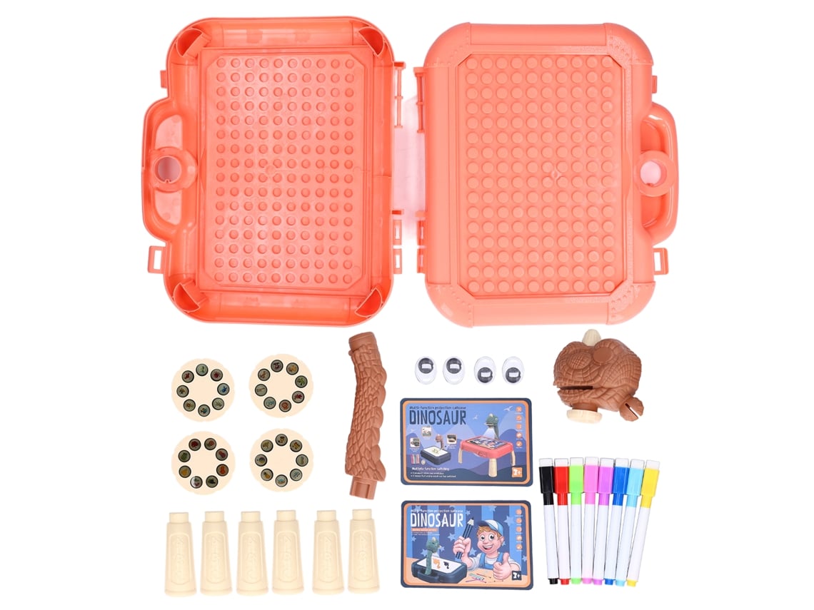 Mesa Proyector De Dibujo Infantil - Juguete Educativo De Dinosaurios Con Luz Rosa