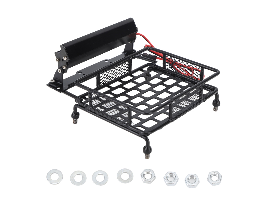 Portaequipajes Con Baca Para Coche Rc Con Luz Led Para Accesorios De Mejora De Traxxas Axial
