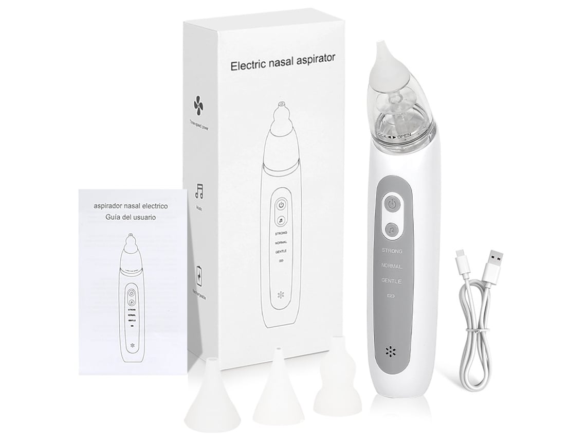 Aspirador Nasal Eléctrico Bebé Música Verde Succión Suave Usb Fácil Limpieza Hogar