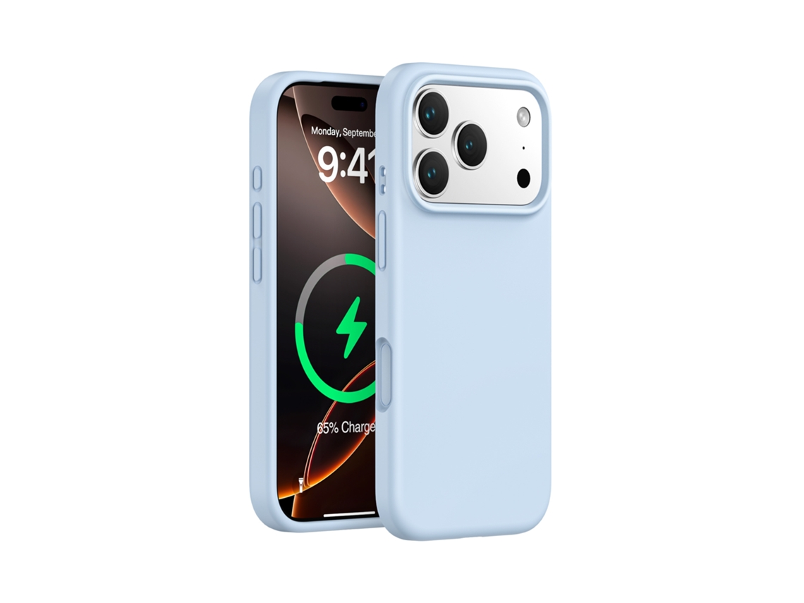(azul Cielo, Iphone 17 Pro) Funda Magnética Para Iphone, De Silicona Líquida De Color Sólido, Protección De Una Sola Pieza.
