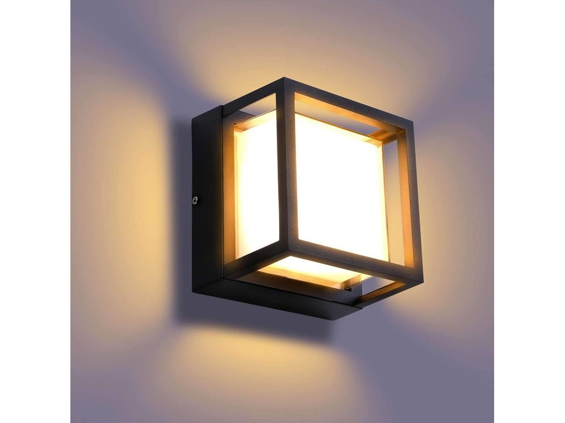 Aplique Led De Pared Exterior De 12 W, Ip65, Resistente Al Agua, Luz Blanca Cálida De 3000 K, Para Jardín Y Patio.