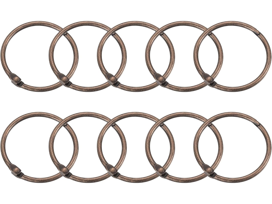 Anillos para cortina de ducha Quarkzman (24 unidades), redondos de acero al carbono con cierre a presión, 3,8 cm, 1,5 cm, Vayotoy