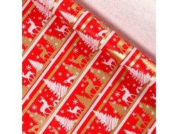 Papel de regalo navideño Chrui Festas, Solsticio de invierno, 43 cm x 10 m (rojo)