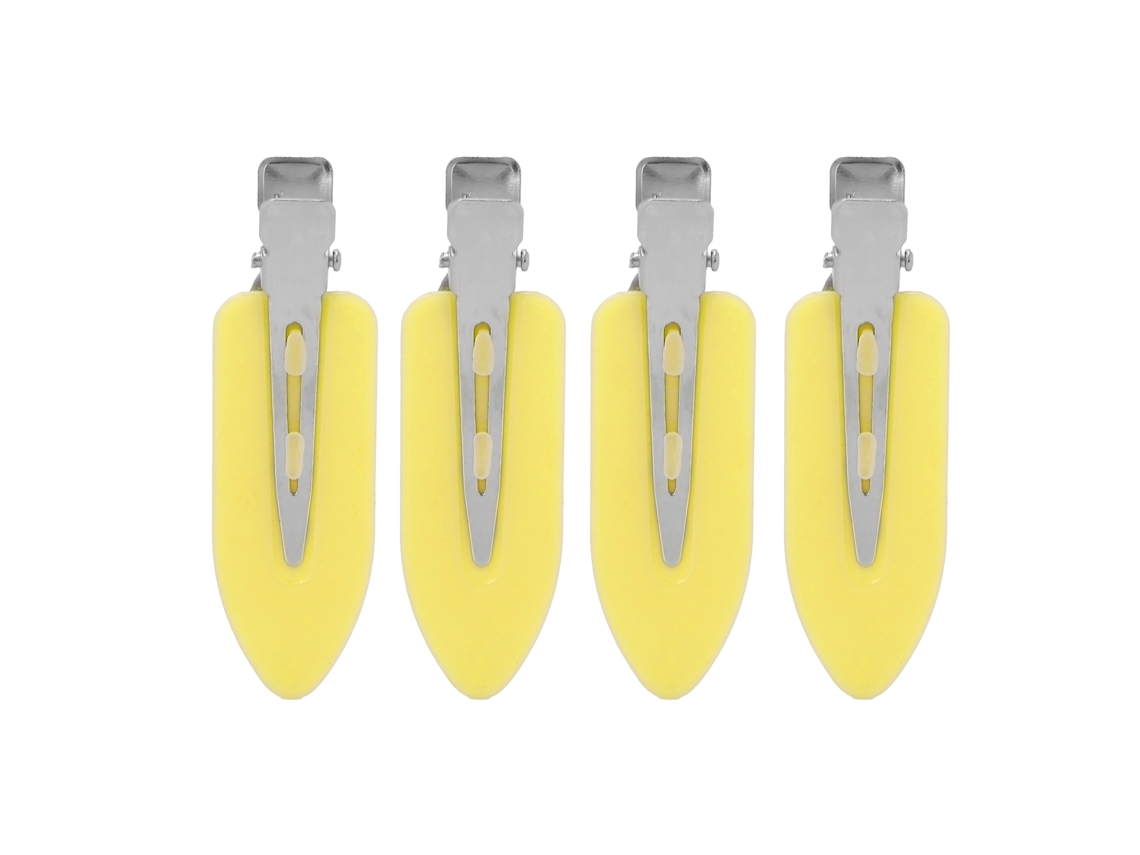 4 Peças De Grampos De Cabelo De Maquiagem Acessórios Grampos Sem Encurvamento Sem Amassado Para Mulheres Amarelo