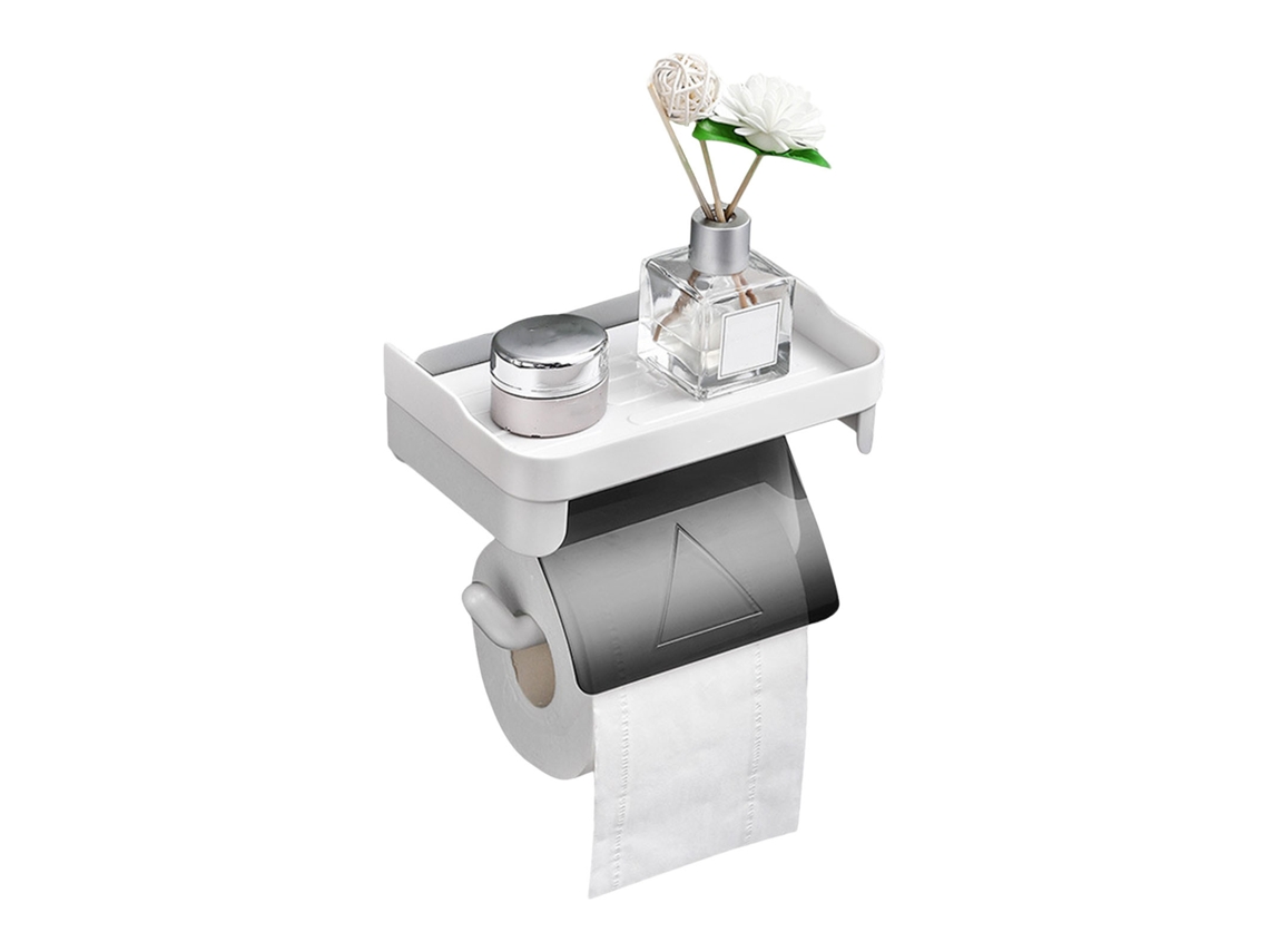 Soporte Para Papel Higiénico Con Estante, Adhesivo, No Requiere Perforación, Para Cocina Y Baño.