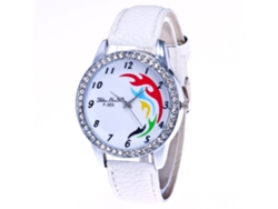 Reloj De Pulsera Analógico Con Movimiento De Cuarzo, Caja De Aleación, Modelo Rebirth, Correa De Pu Blanca.