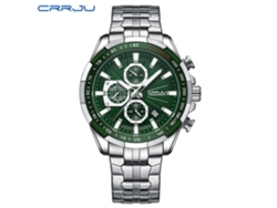 Relógio Masculino Multifuncional À Prova D'água Com Pulseira De Aço Inoxidável (verde), Calendário Redondo.
