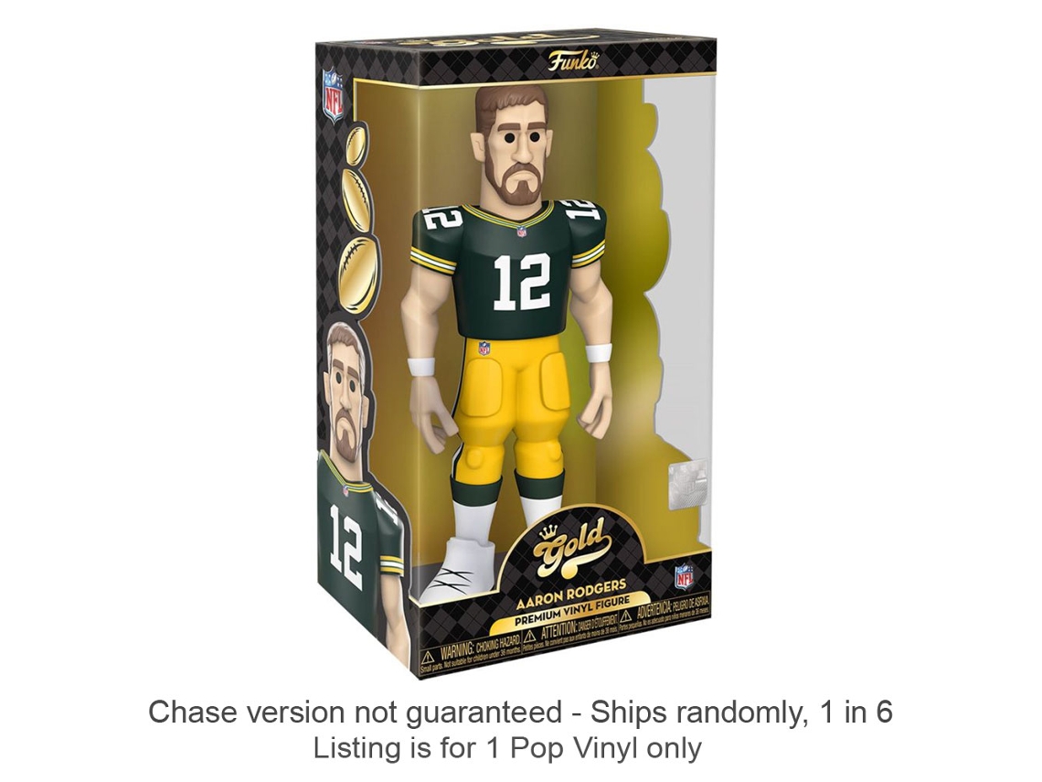 Figura Funko NFL: Packers Aaron Rodgers 12 Chase Gold Vinilo Enviado 1 de 6
