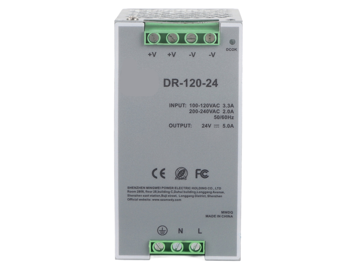 Fuente De Alimentación De Switching Din Rail 24v 5a 120w Modulación De Ancho De Pulso Ac/dc