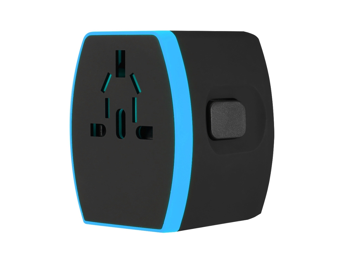 Adaptador De Viaje (4 Puertos Usb, Universal Mundial) Enchufe De Conversión Para Viajes