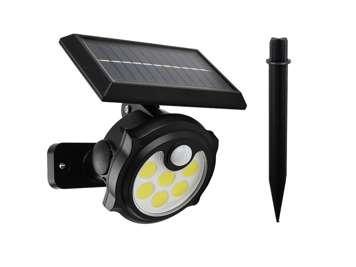 Luz solar con sensor de cuerpo humano, luz de pared, enchufe de tierra para jardín, iluminación de calle pequeña, 1 Uds.