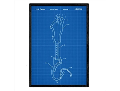 Póster NACNIC con Patente de Mosqueton Escalada. con Diseño de Patente Antigua