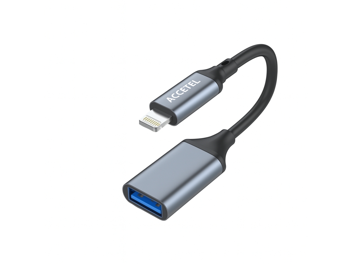 Adaptador Lightning Macho Para Usb Fêmea Unico Ad613 Preto