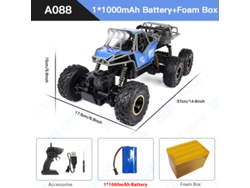 Coche RC 112 con luz y batería recargable, control remoto de 2.4G, buggy todoterreno de aleación, camión para niños, color azul. Aeuzwr