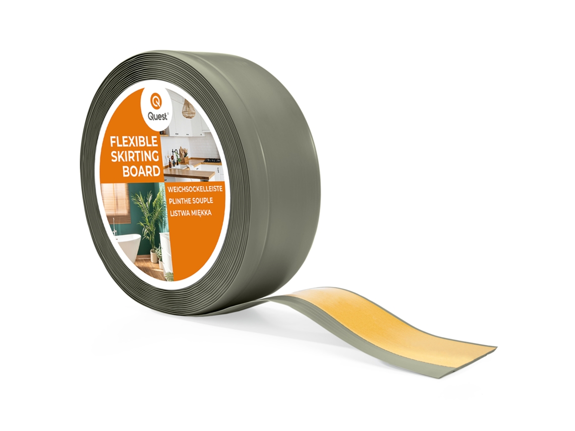 Zócalo de PVC flexible, autoadhesivo, 70 x 20 mm, 1 m, color verde oliva Quest