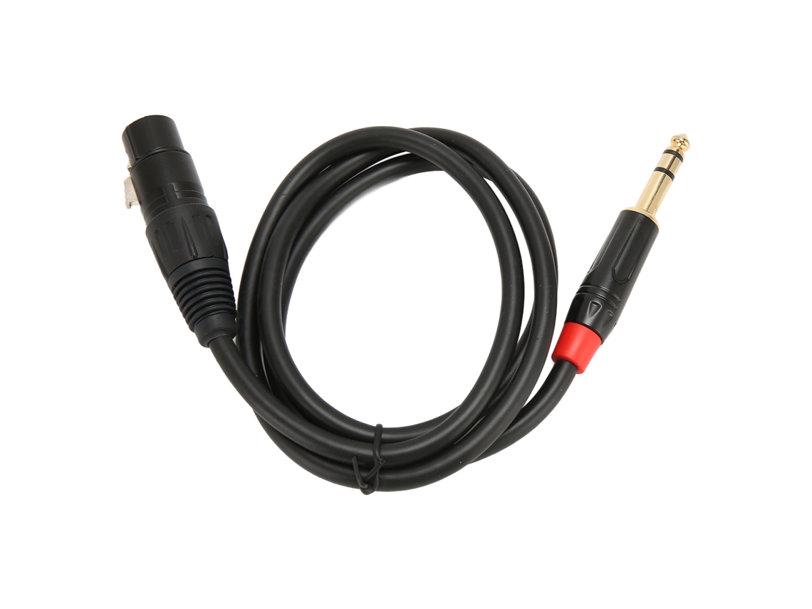 Cabo Xlr Fêmea Para Trs 3 Pin 6.35mm Plug Estéreo Áudio 1m Para Música Estúdio Shows
