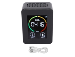 Monitor De Calidad Del Aire, Recargable Por Usb, Portátil, Para Medir La Temperatura Y Humedad, Con