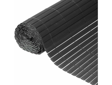Nature Valla de ocultación jardín doble cara PVC gris antracita 1x3 m