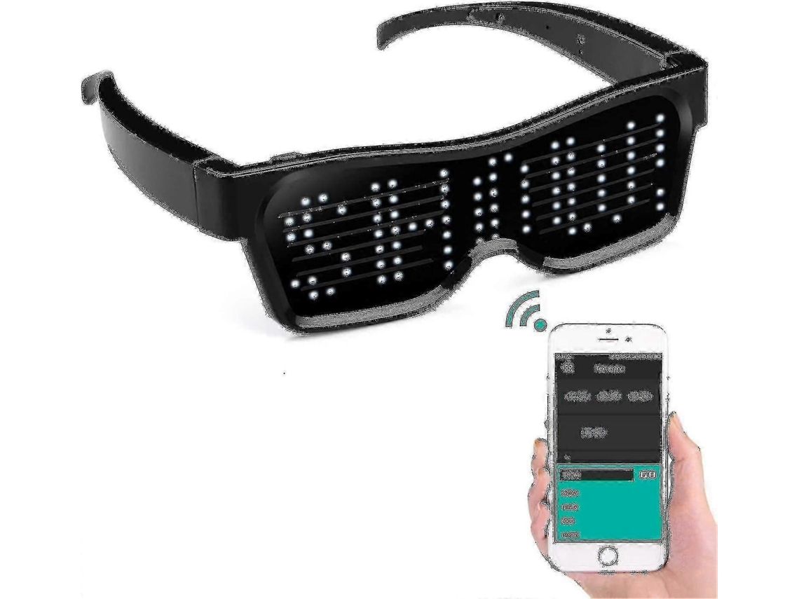 Gafas LED Bluetooth, gafas inteligentes conectadas a una app con tejido personalizado.