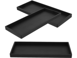 Juego de baño de silicona negra, 10x20 cm, para portacepillos de dientes con 3 bandejas. CHABERLU