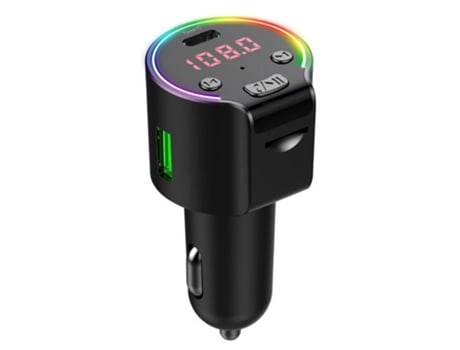 Transmisor FM Reproductor de música MP3 Tipo C QC3.0 Cargador de coche USB de carga rápida Kit de manos libres para coche 5.0 compatible con Blueto...