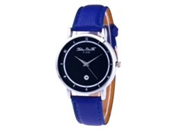 Reloj Unisex Zhoulianfa Con Correa De Piel Sintética, Esfera Redonda Y Movimiento De Cuarzo Azul Real.
