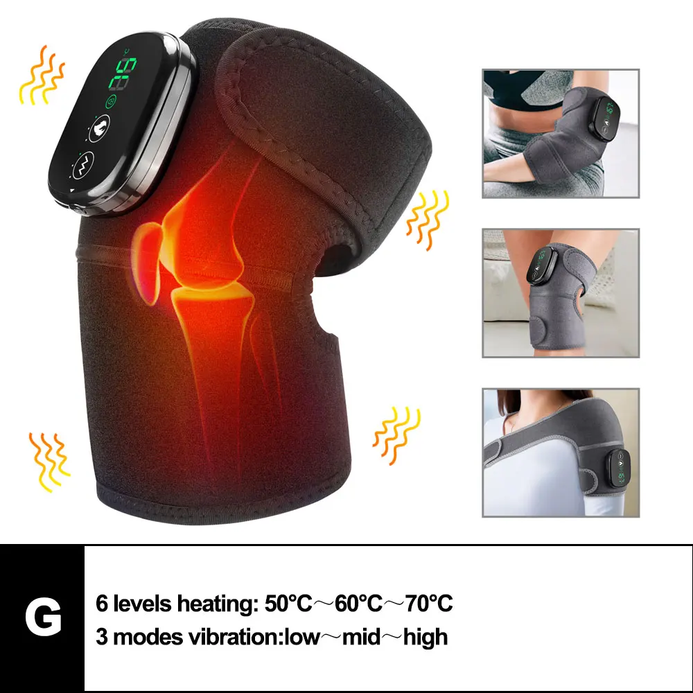 (g, 1 Pieza) Almohadilla De Masaje Vibratoria Calentada Eléctricamente Para Rodillas, Terapia De Calor Para Hombros Y Codos, Relajación Muscular