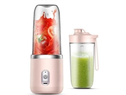 Batidoras Usb Multifuncionales De Doble Taza, Exprimidor De Frutas Eléctrico Portátil, Máquina Para Hacer Zumos Y Batidos De Alimentos CHRUI Rosa