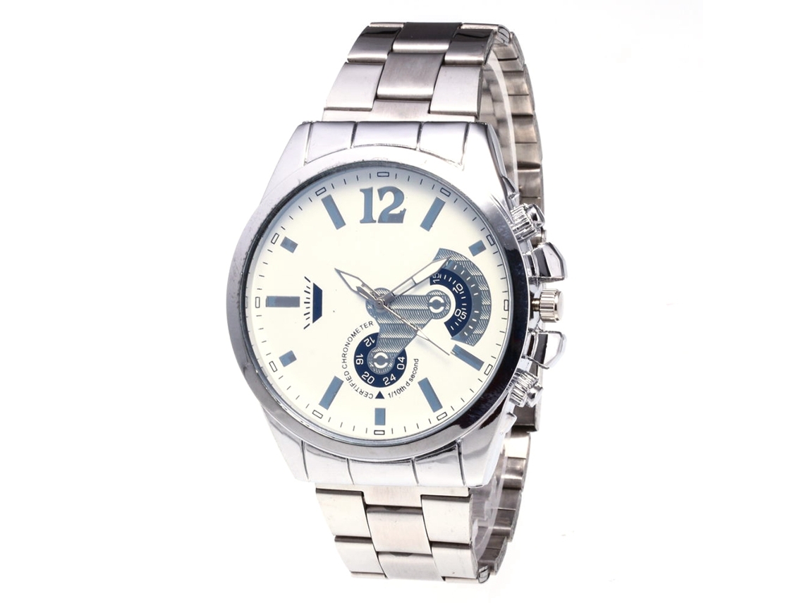 Reloj Hombre Zhoulianfa Correa Acero Dial Redondo Cuarzo (superficie Plata Blanca)