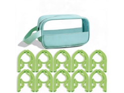 Juego de perchas de viaje plegables CHRUI - 10 perchas + bolsa (verde)