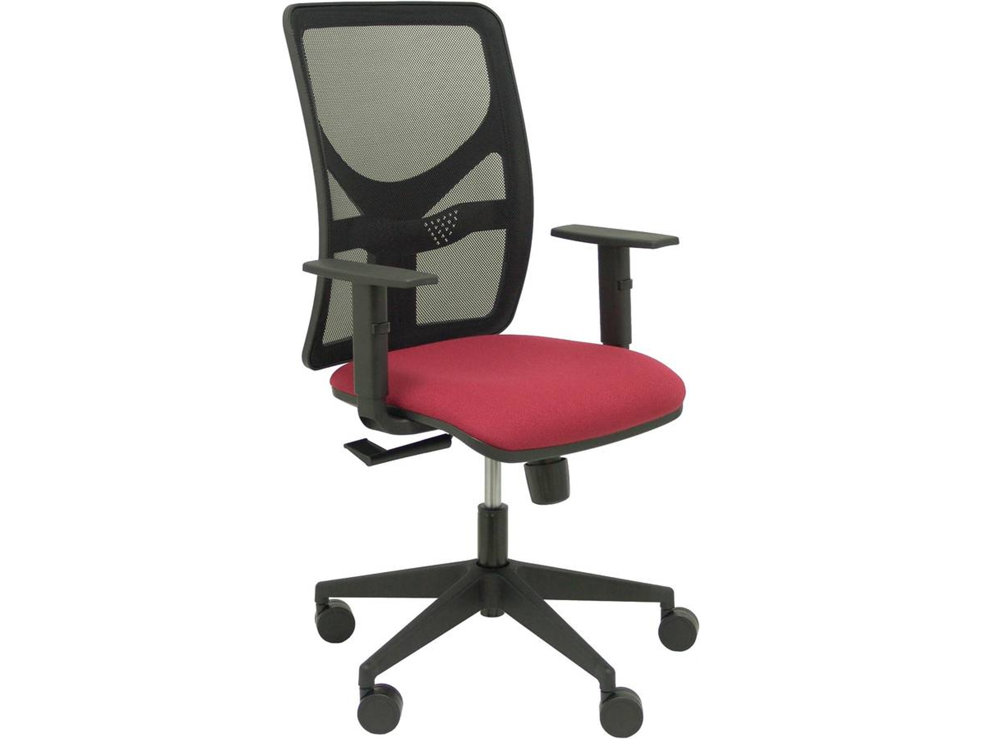 Silla de Escritorio Operativa PIQUERAS Y CRESPO Motilla Bordô y Negro (Brazos ajustables - Malla y Tejido)