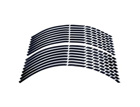 Tiras de pegatinas de neumáticos de rueda de coche de motocicleta, cinta de llanta reflectante[Negro]