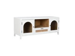 Mueble Tv Paulownia Cristal Blanco 120x40x50cm