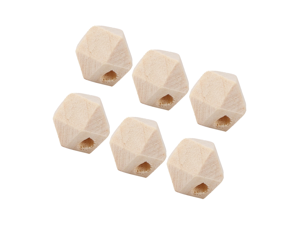 100 Piezas De Cuentas De Madera Octogonales Para Manualidades, Collares, Llaveros Y Joyería Infantil.