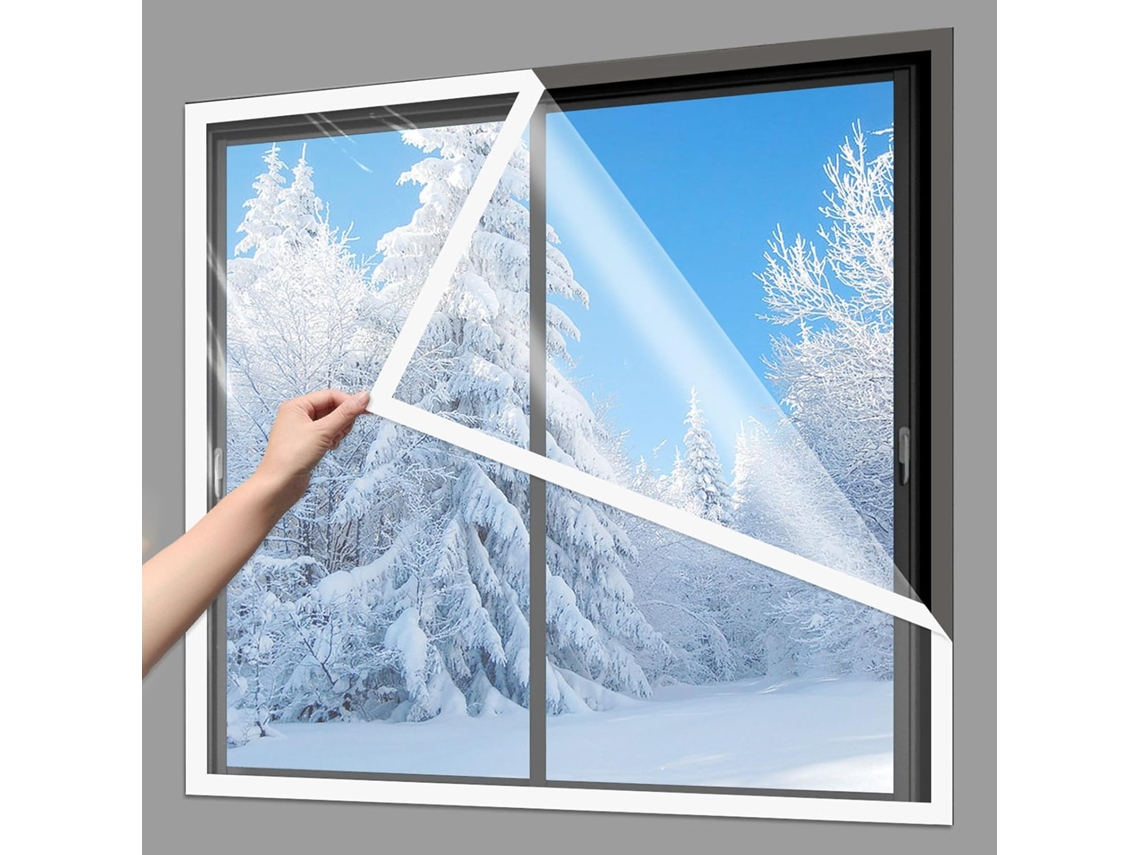 Kit De Aislamiento Para Ventanas Invierno, Lámina Aislante Transparente Ventanas, Gruesa Bloquea El Aire Fr...