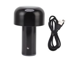 2026-luz De Noche Hongo Usb Con Control Táctil, Brillo Ajustable Y 3 Temperaturas De Color, Dimmable Negro