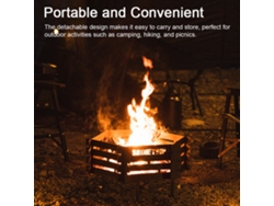 Soporte Portátil De Acero Al Carbono Para Camping, Carbón, Leña Y Parrillas De Leña - Accesorio Para Exteriores Desmontado