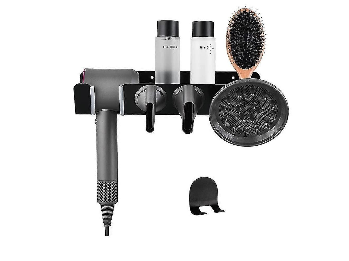 Soporte de pared negro para secador de pelo, organizador de ganchos para el cabello Dyson Supersonic. GOKOCO