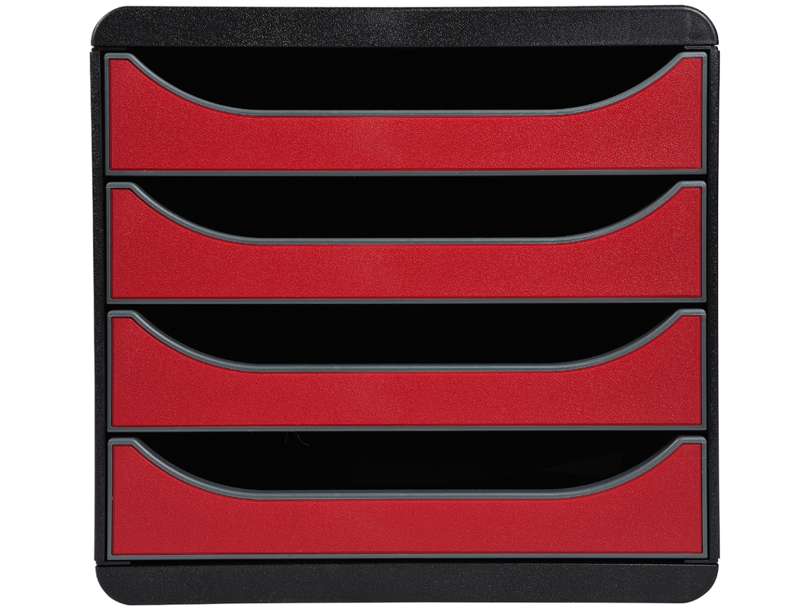 Caja de Cajón EXACOMPTA Big-Box 4 Cajones Rojo Carmesí