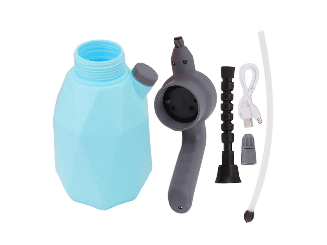 Pulverizador Eléctrico Recargable Pequeño De 2 Litros Para Jardín Con Cabezal Azul Universal.