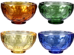 Juego de 4 cuencos budistas de cristal para ofrendas, diseño clásico y elegante, fácil de limpiar, tamaño compacto, GOKOCO