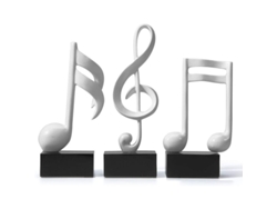 2026-estatua Decorativa Notas Musicales Resina 3 Piezas Blancas 19cm Escultura Arte