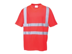 Camiseta de alta visibilidad Portwest (manga corta) para mayor visibilidad y comodidad / Roja / Xxxl