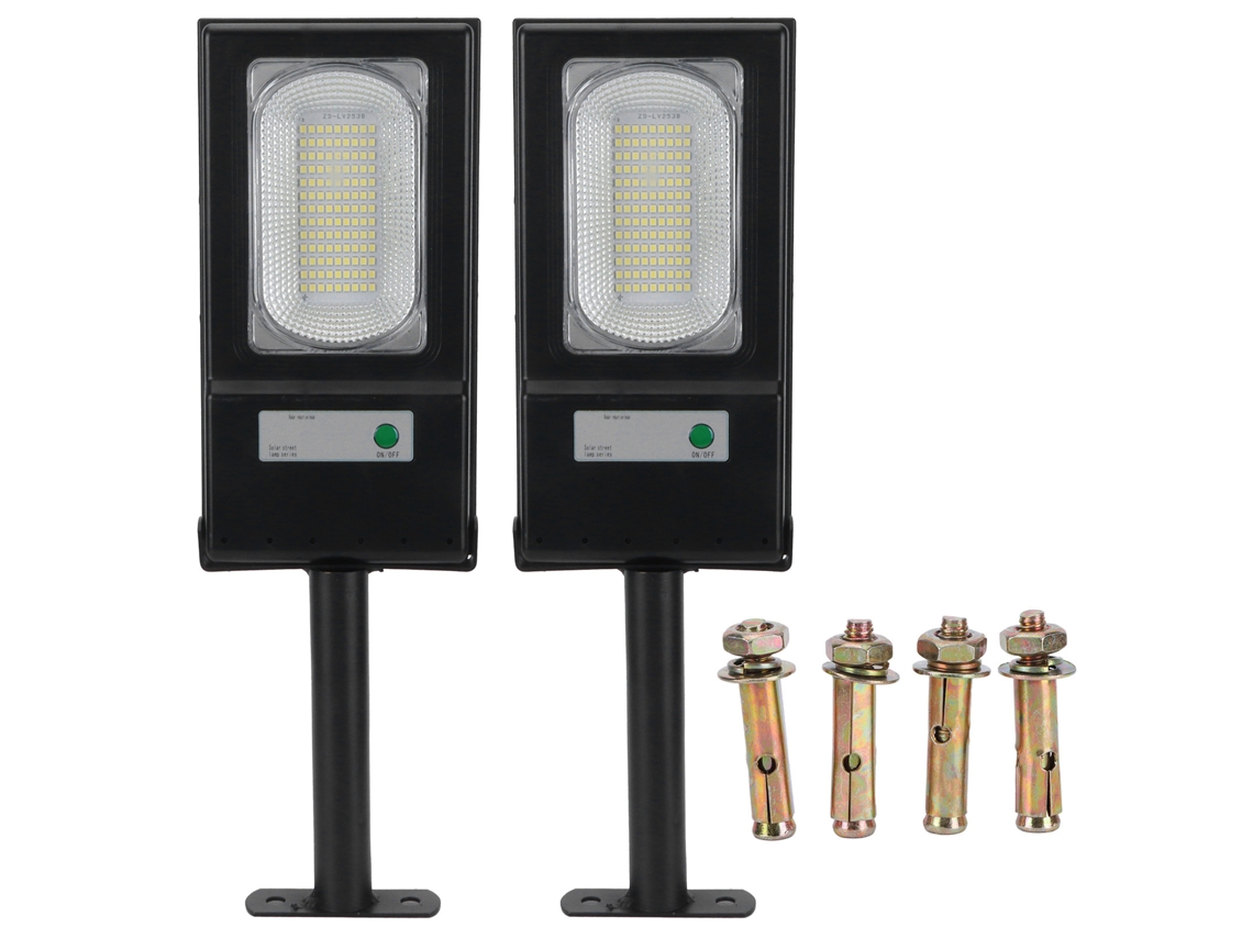 Rebe-2 Piezas Lámpara Solar 117led 50w Luz De Calle De Inducción Para Jardín Patio Luz Blanca